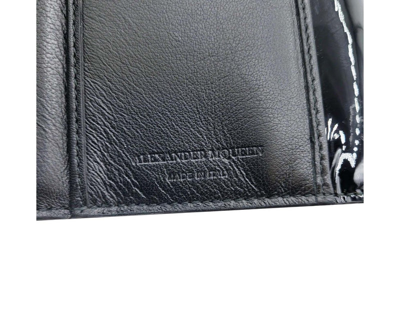 Alexander McQueen Women's Black Patent Leather Continental Wallet