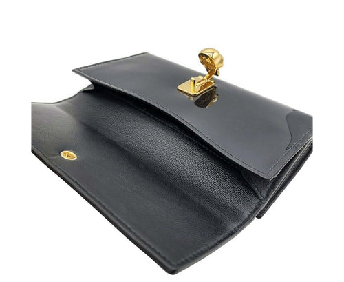 Alexander McQueen Women's Dark Navy Patent Leather Continental Wallet 275330 DP00G 4910