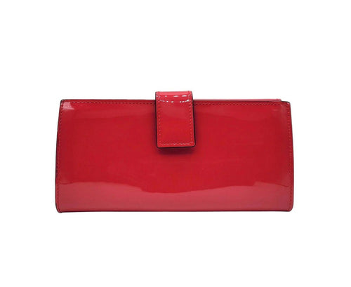 Alexander McQueen Women's Hot Pink Patent Leather Continental Wallet 275330 DP00I 5635