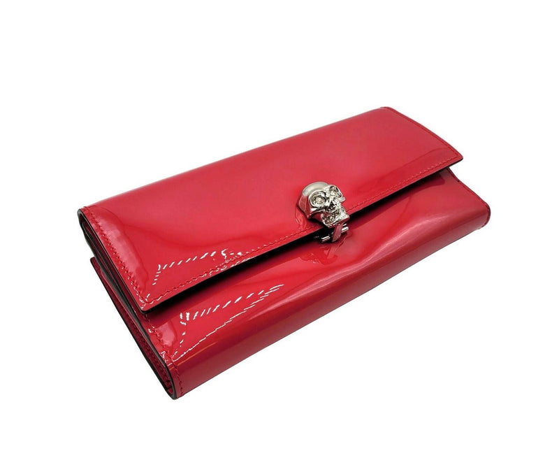 Alexander McQueen Women's Hot Pink Patent Leather Continental Wallet