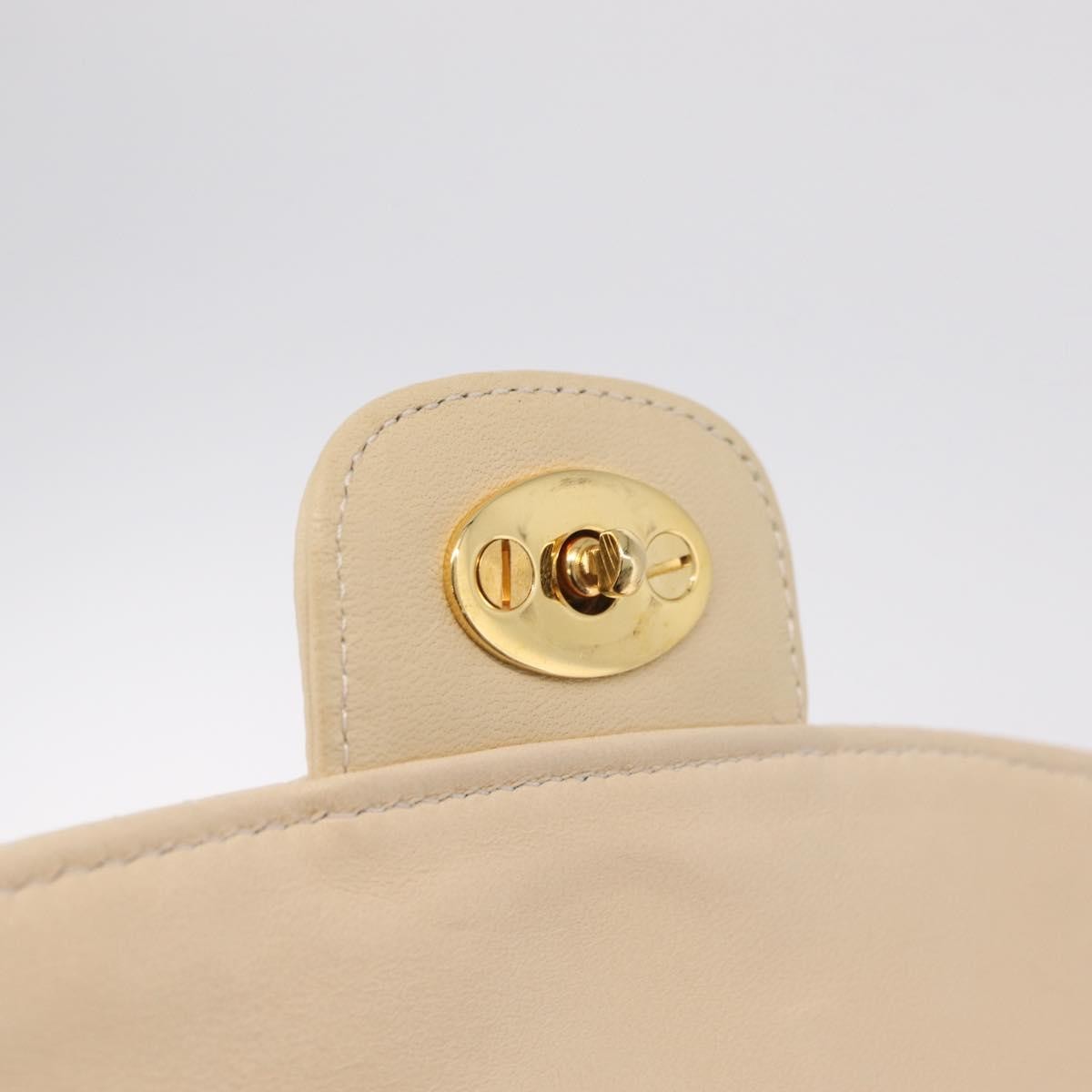 Bally Vintage Chain Quilted Leather Neutral Leather Shoulder Bag Bag (Pre-Owned)