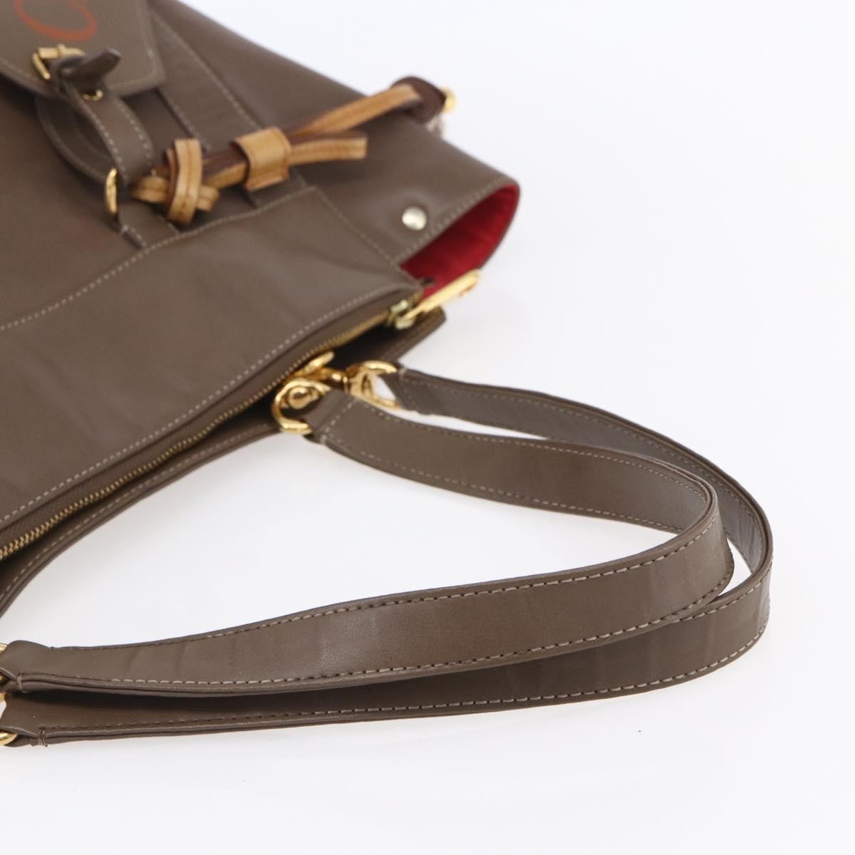 Chloe Eden Leather Brown Leather Tote Bag Bag (Pre-Owned)