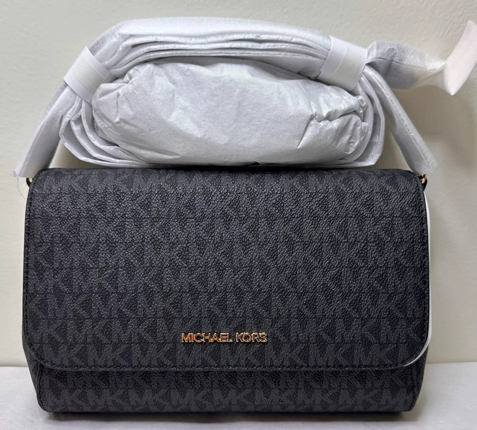 MICHAEL KORS Medium Logo Leather Convertible Crossbody Bag