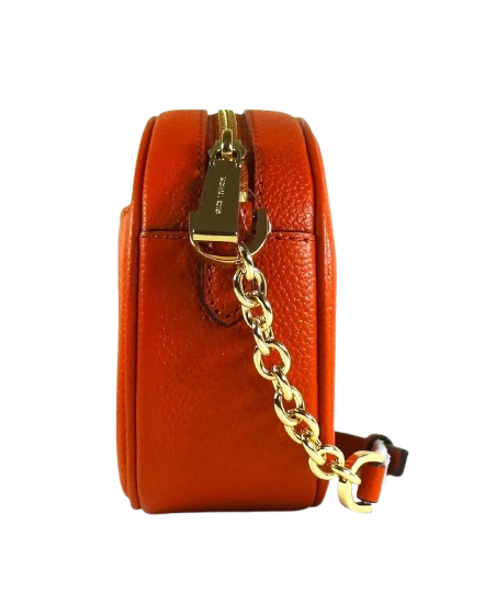 Michael Kors Jet Set Charm Small Pebbled Leather Oval Camera Crossbody Bag