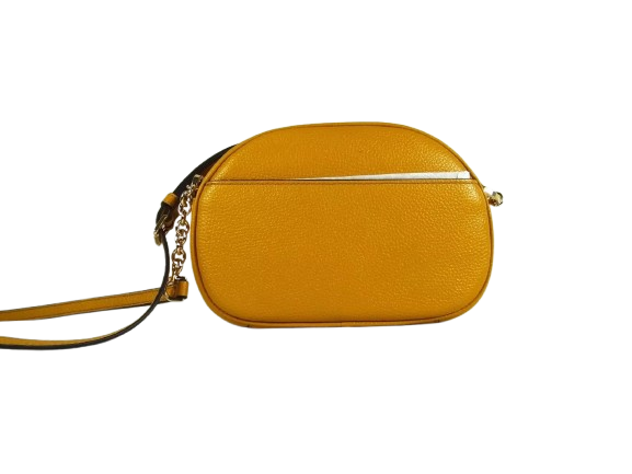 Michael Kors Jet Set Charm Small Pebbled Leather Oval Camera Crossbody Bag