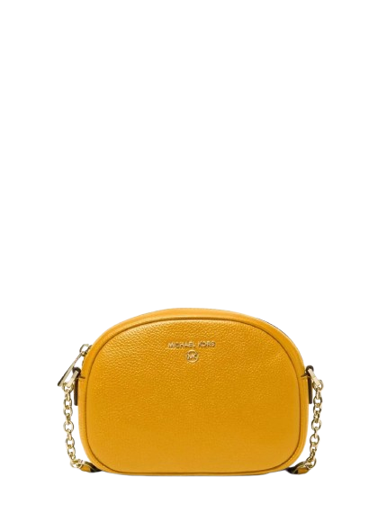 Michael Kors Jet Set Charm Small Pebbled Leather Oval Camera Crossbody Bag