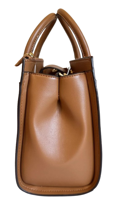 Michael Kors Everly Medium Brown MK LOGO Crossbody Satchel Bag