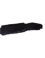 Dolce & Gabbana Black Lace Wool Lambskin Fur Elbow Women's Gloves