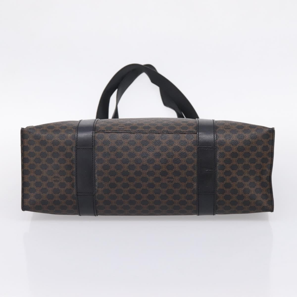 Celine Vintage Macadam Shopper Coated Canvas Black Pvc Tote Bag Bag (Pre-Owned)