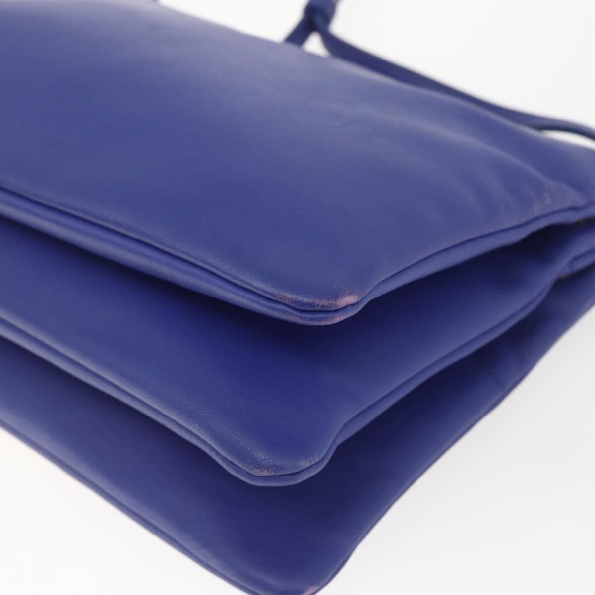 Celine Trio Leather Blue Leather Shoulder Bag Bag (Pre-Owned)