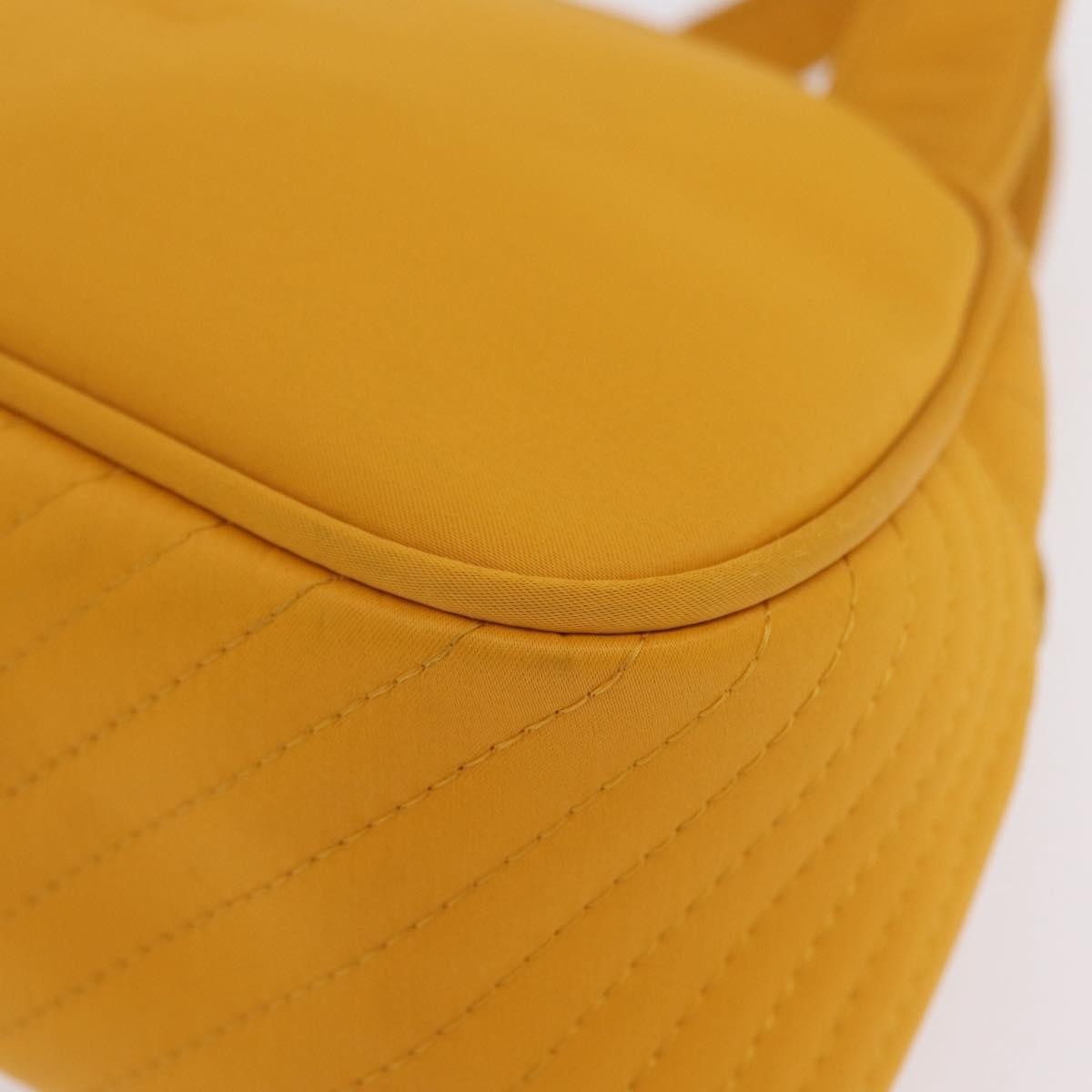 Saint Laurent Vintage Quilted Top Handle Bag Nylon Yellow Nylon Handbag (Pre-Owned)