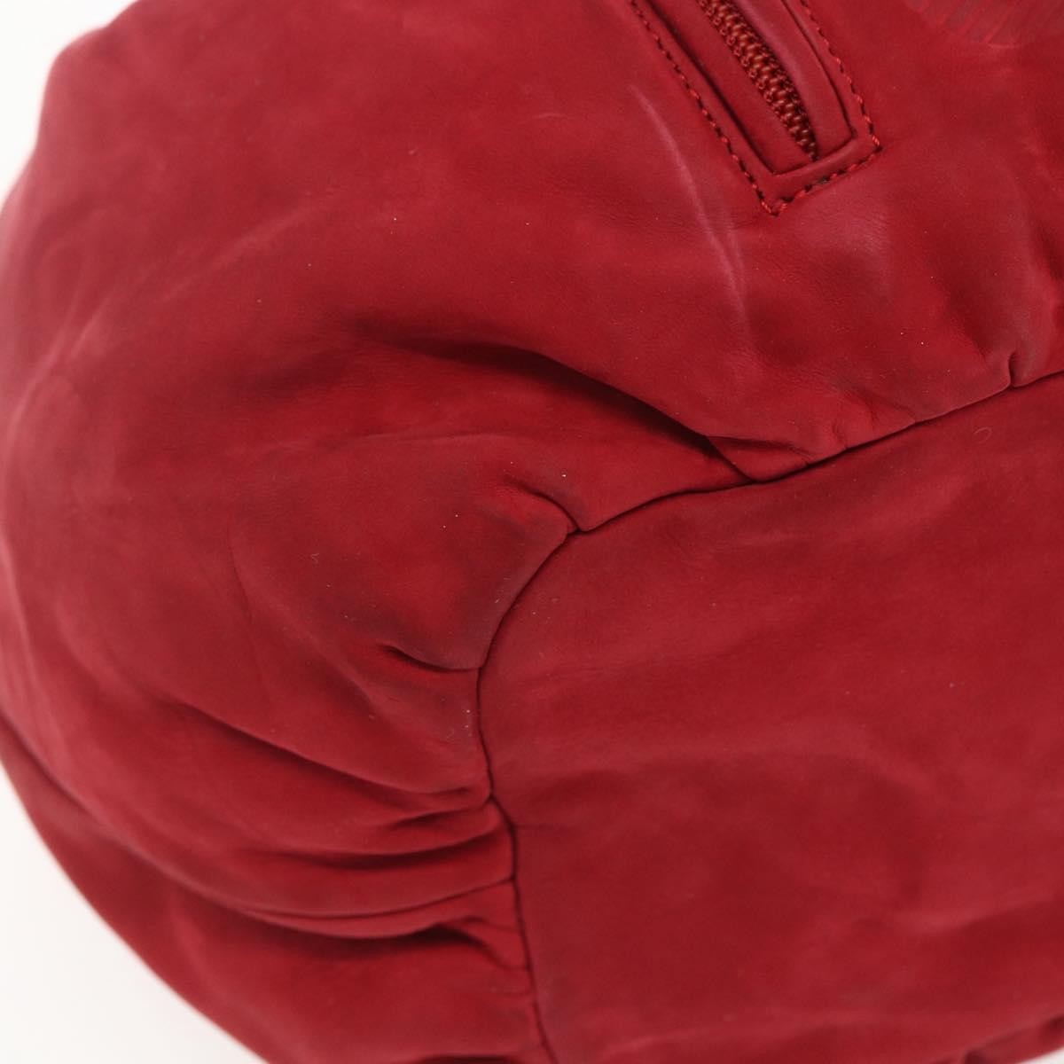 Loewe Anagram Leather Red Suede Shoulder Bag Bag (Pre-Owned)