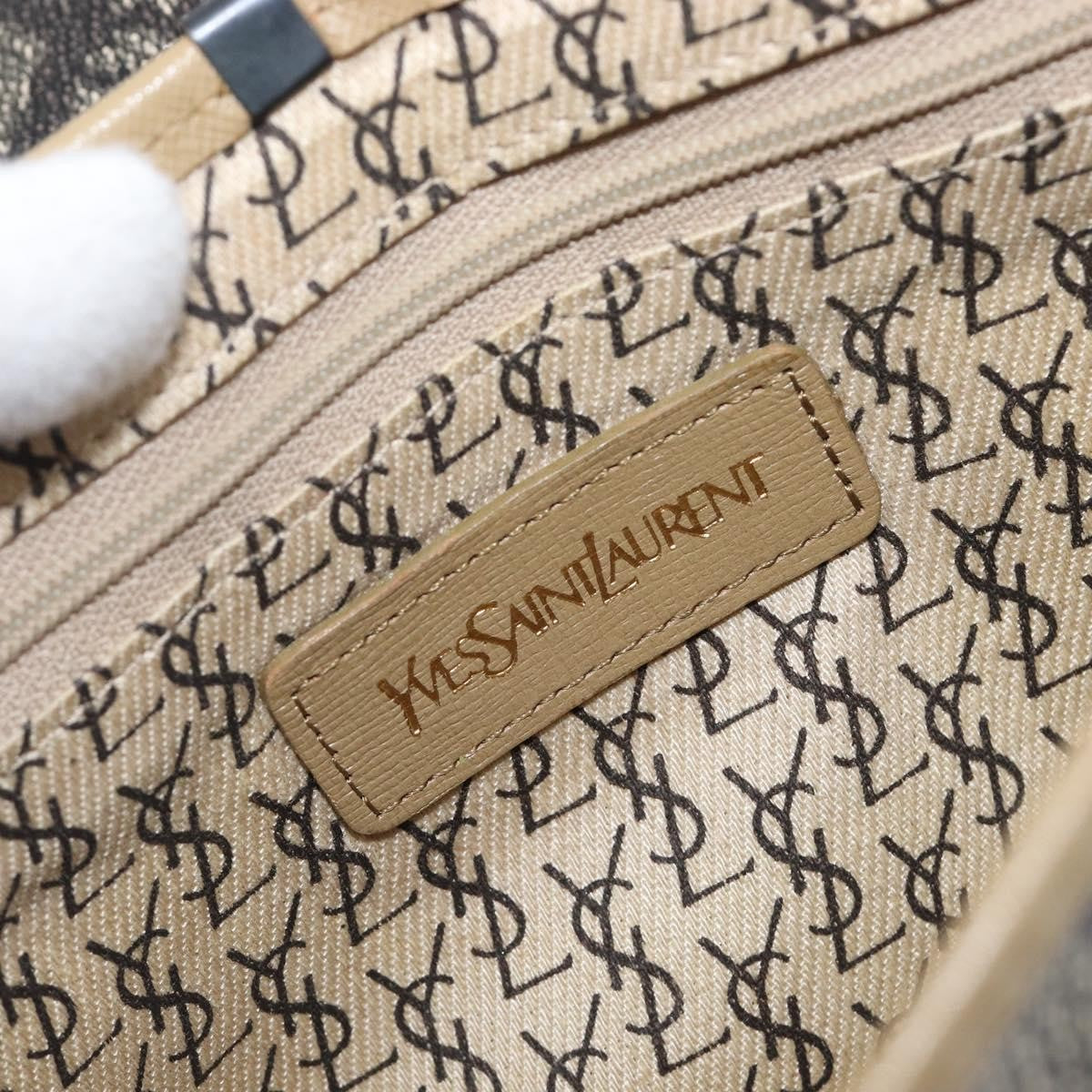 Saint Laurent Vintage Shoulder Bag Canvas Gray Canvas Shoulder Bag Bag (Pre-Owned)