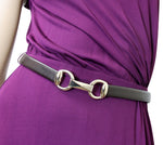 Gucci Women's Purple Rayon Runway Dress with Leather Belt