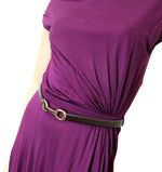 Gucci Women's Purple Rayon Runway Dress with Leather Belt