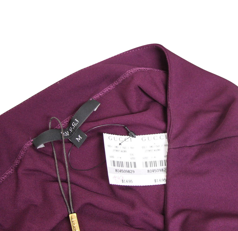 Gucci Women's Purple Rayon Runway Dress with Leather Belt