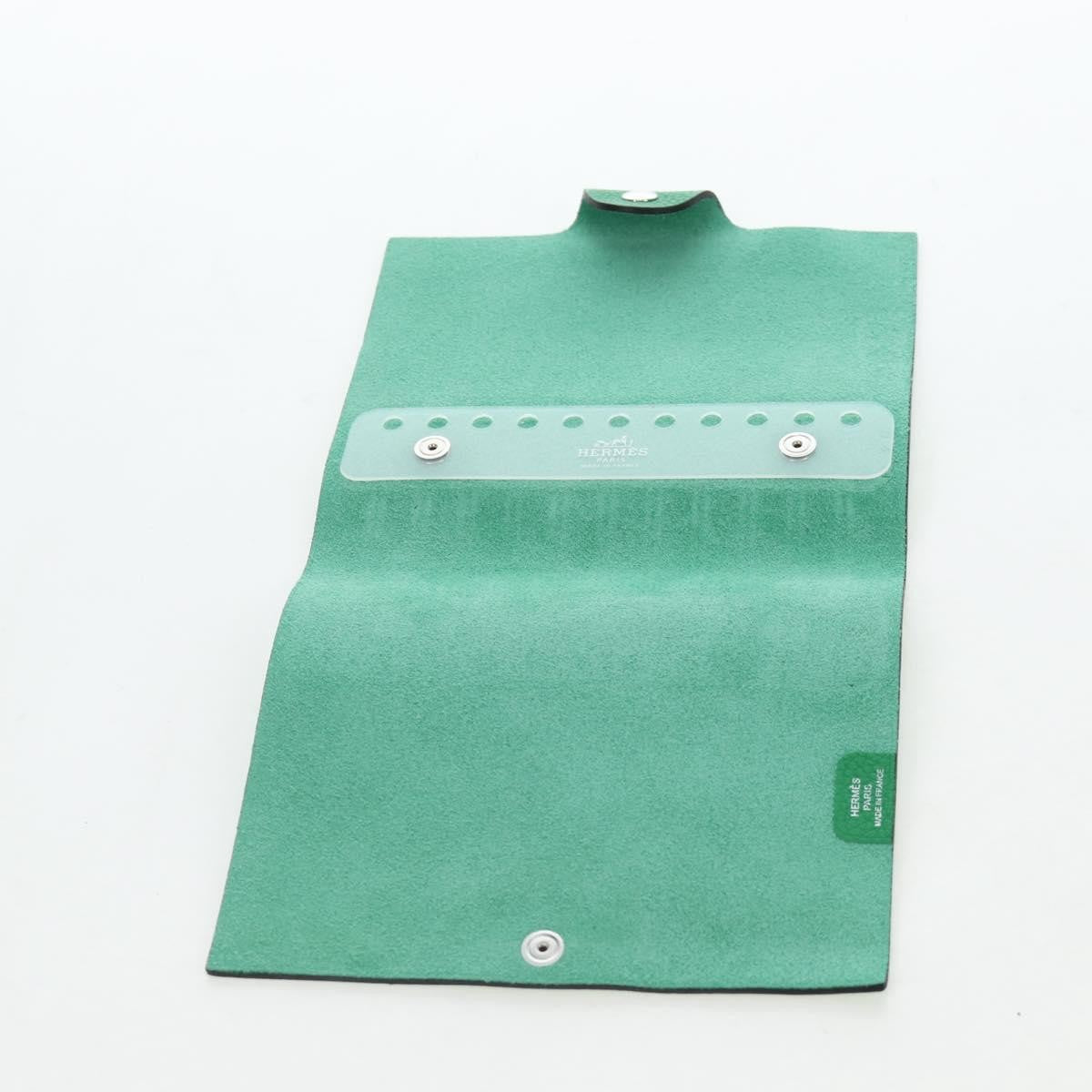 Hermes Ulysse Agenda Cover Leather Green Leather Wallets Accessory (Pre-Owned)