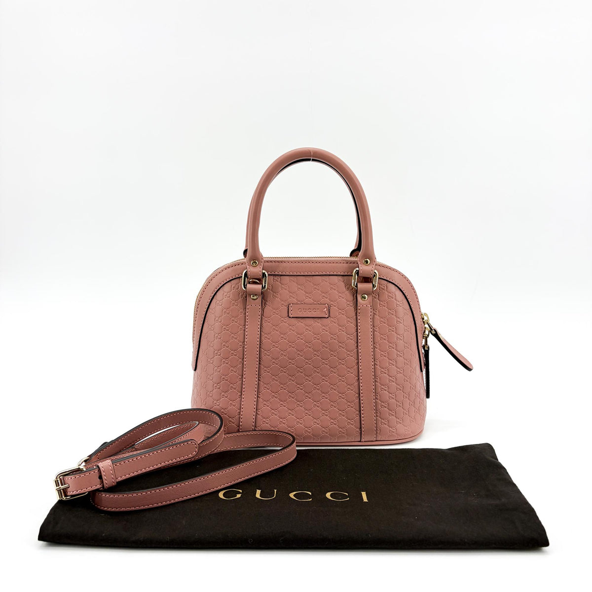 Gucci Convertible Dome Satchel Microguccissima Leather Pink Leather Handbag (Pre-Owned)