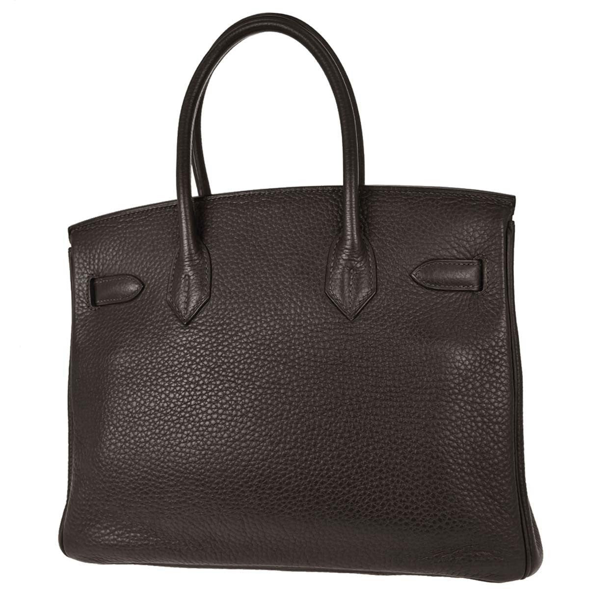 Hermes Birkin Chocolat Taurillon Clemence Brown Leather Handbag (Pre-Owned)