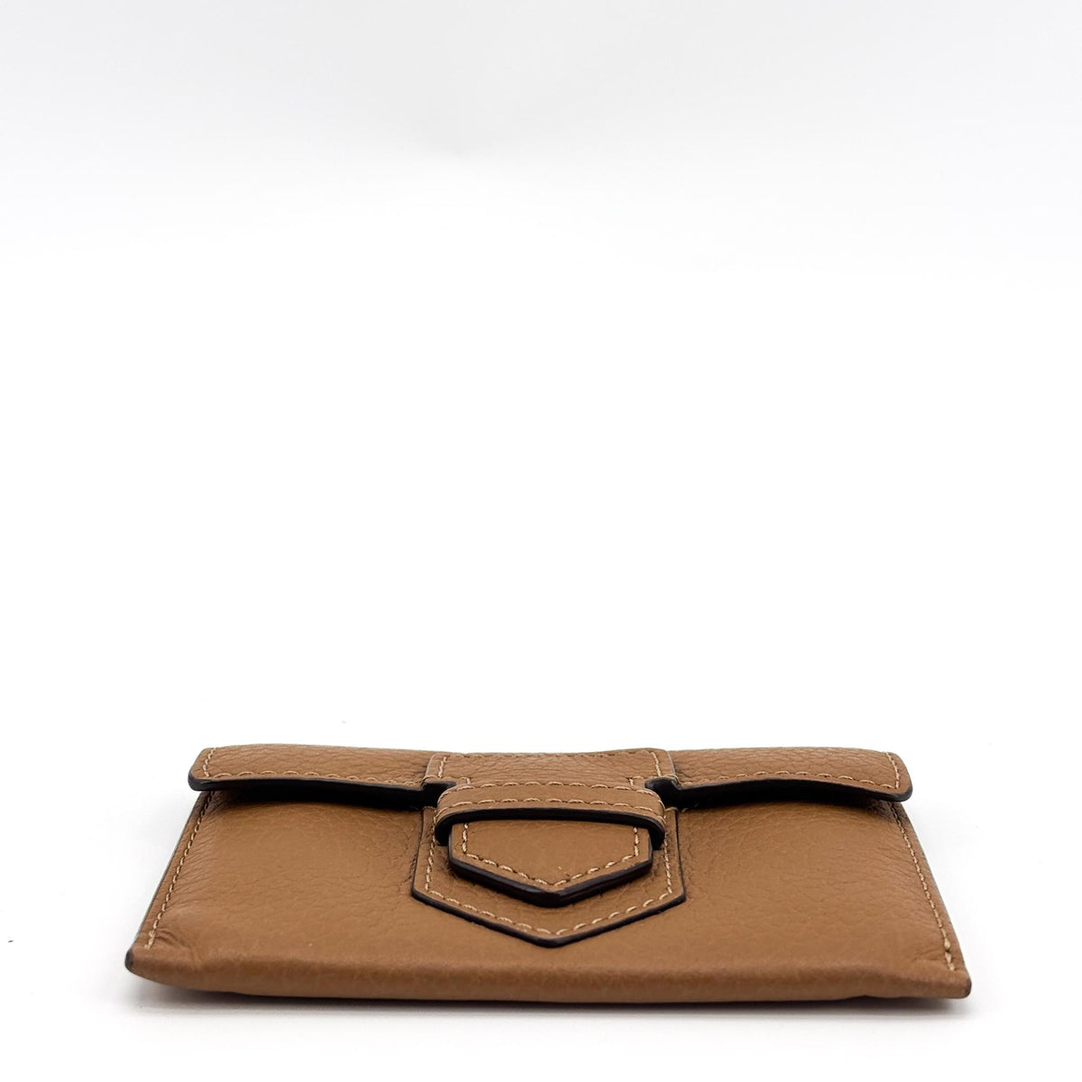 Delvaux Brillant Card Case Leather Brown Leather Card Holders Accessory (Pre-Owned)