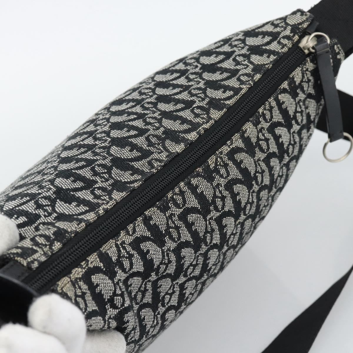 Christian Dior Vintage Trotter Messenger Diorissimo Canvas Black Canvas Shoulder Bag Bag (Pre-Owned)