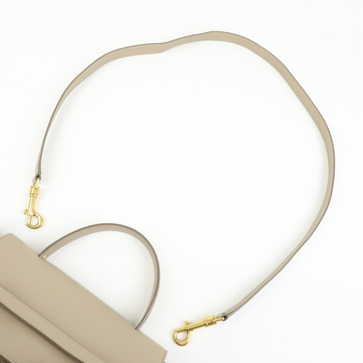 Celine Belt Textured Leather Beige Leather Handbag (Pre-Owned)