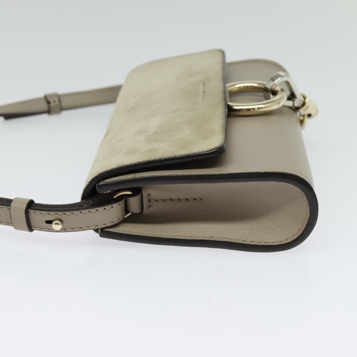 Chloe Faye Leather And Suede Beige Leather Shoulder Bag Bag (Pre-Owned)