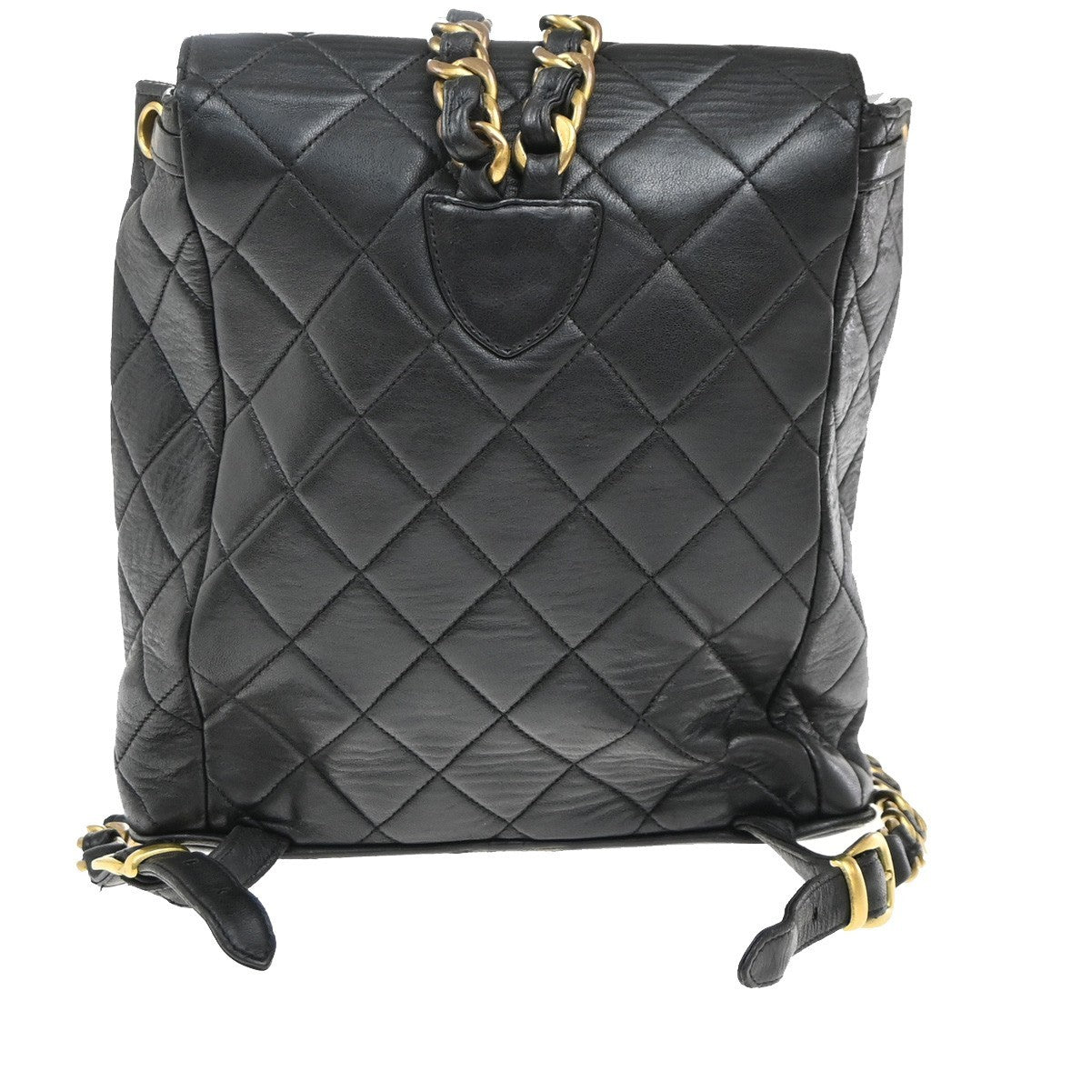 Chanel Duma Drawstring Quilted Leather Black Leather Backpack Bag (Pre-Owned)