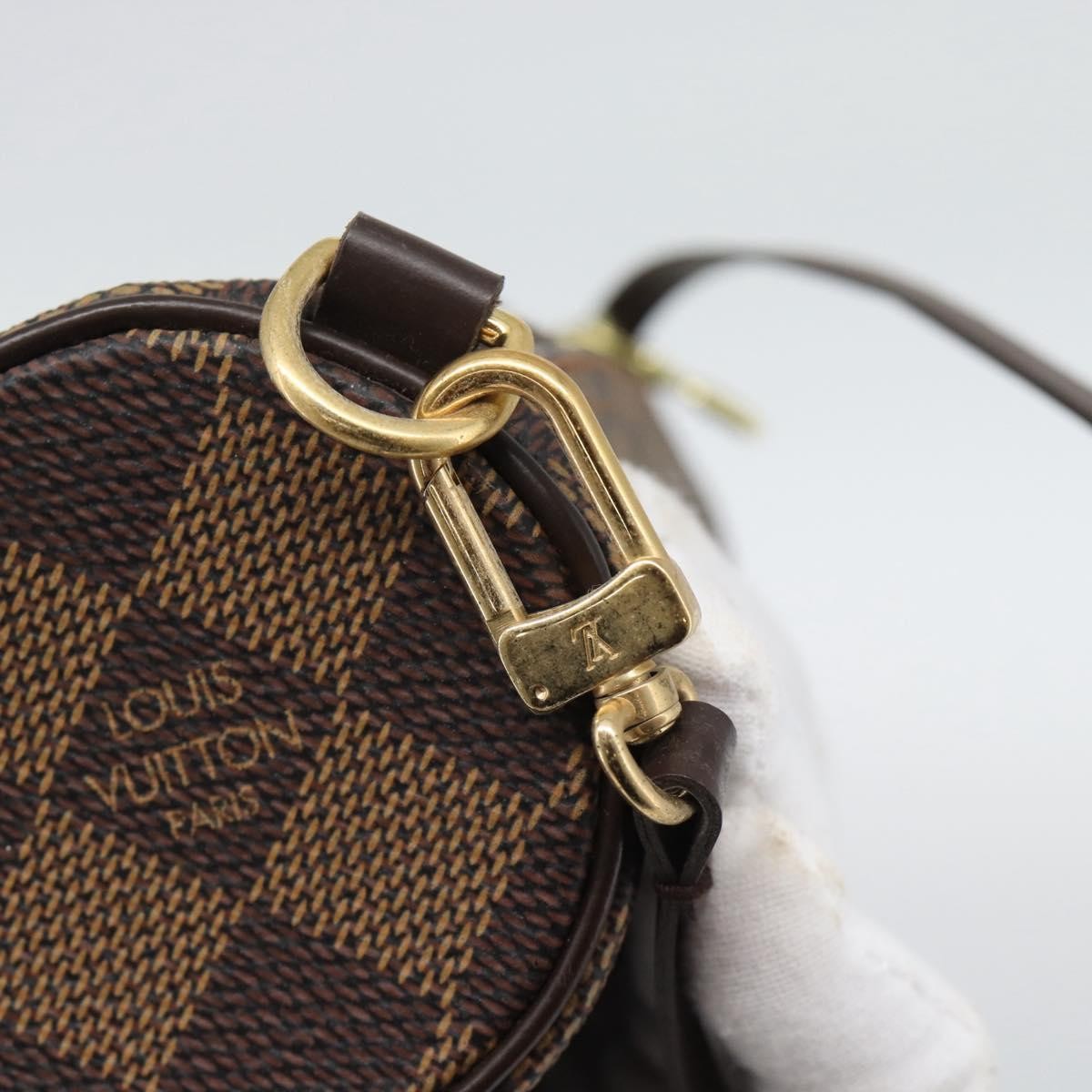 Louis Vuitton Papillon Pochette Damier Ebene Brown Canvas Clutche & Pouche Bag (Pre-Owned)