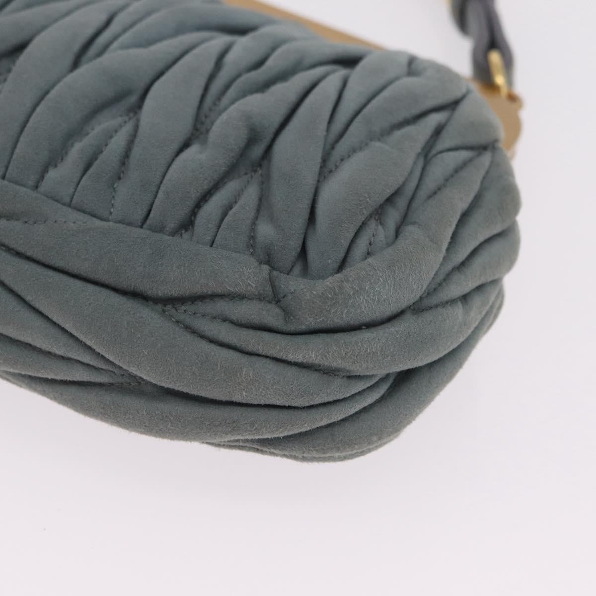Miu Miu Matelassé Frame Clutch Matelassé Leather Gray Suede Clutche & Pouche Bag (Pre-Owned)