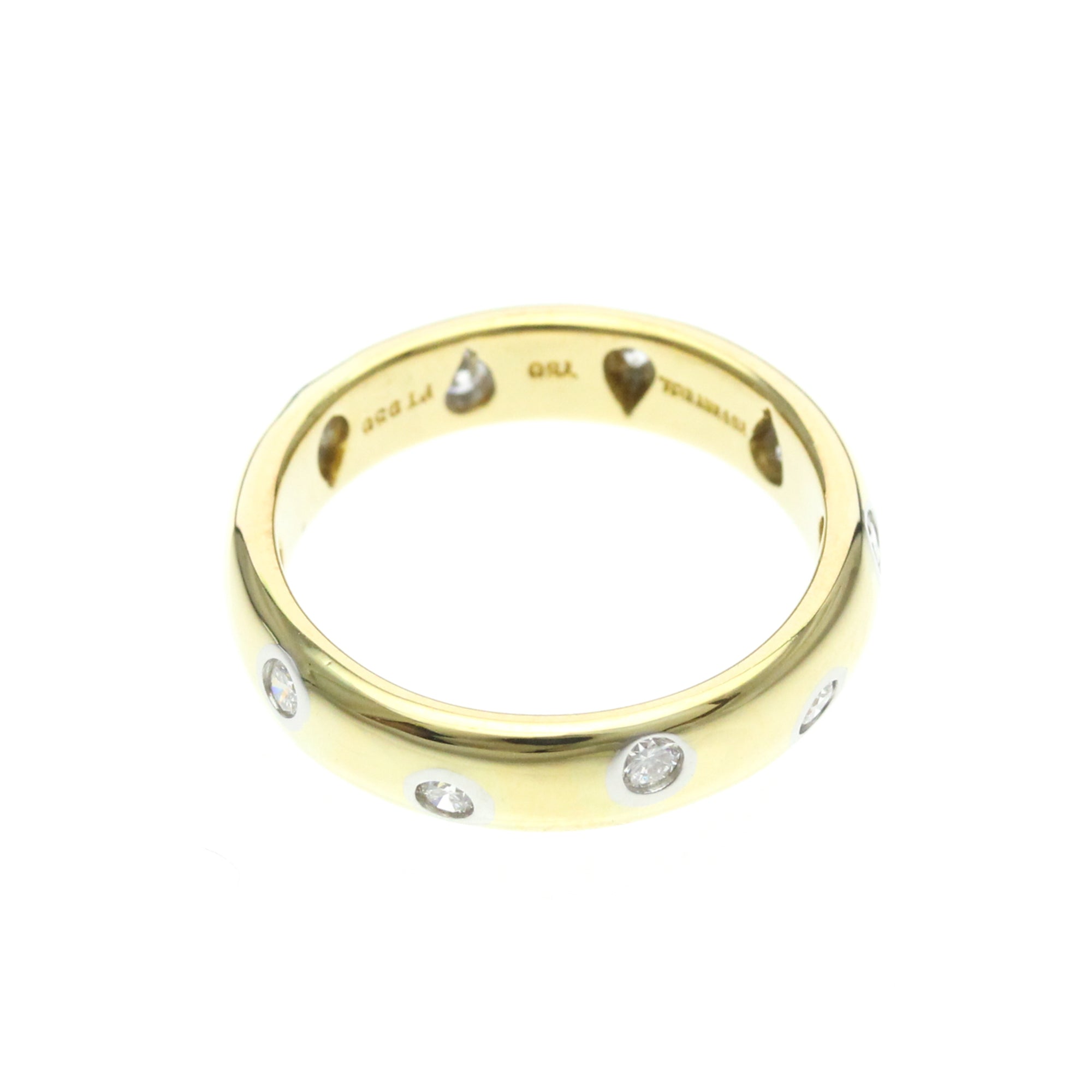Tiffany & Co. Dots Platinum And Yellow Gold (18K) With Diamond Gold Yellow_Gold Ring Jewelry (Pre-Owned)