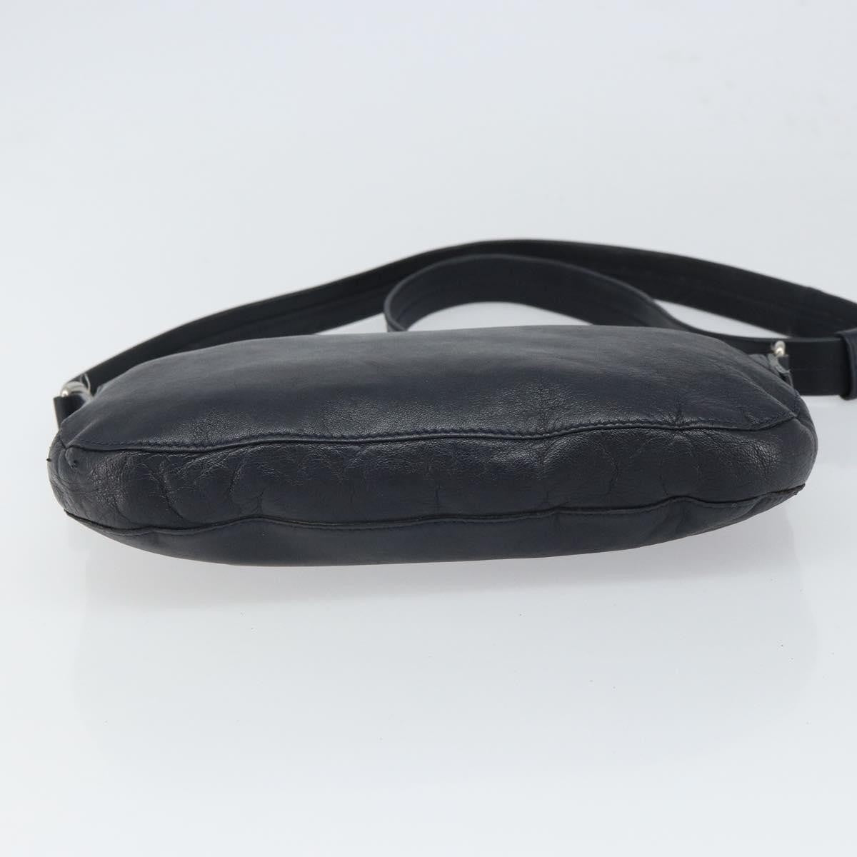 Celine Vintage Leather Navy Leather Shoulder Bag Bag (Pre-Owned)