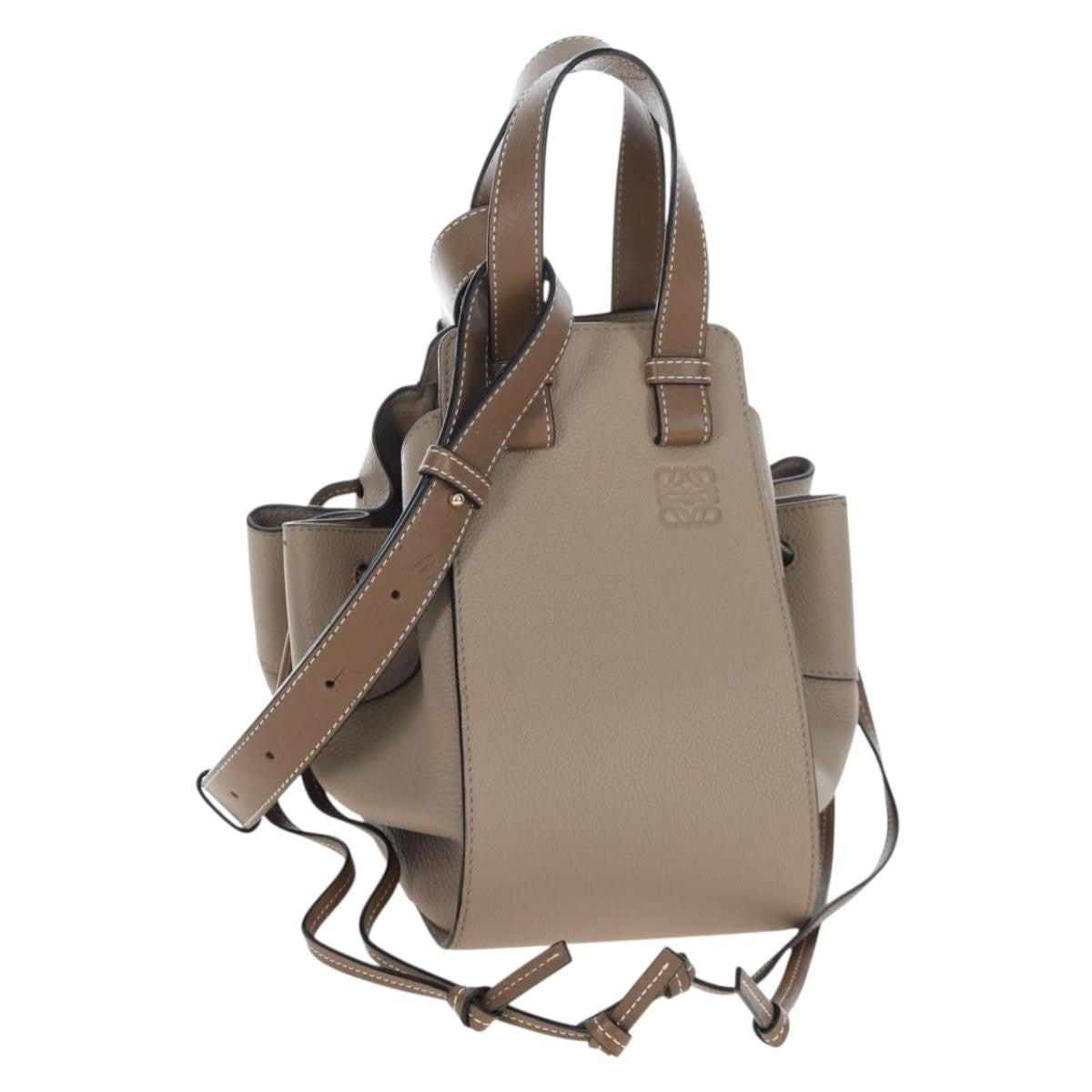Loewe Hammock Leather Beige Leather Handbag (Pre-Owned)