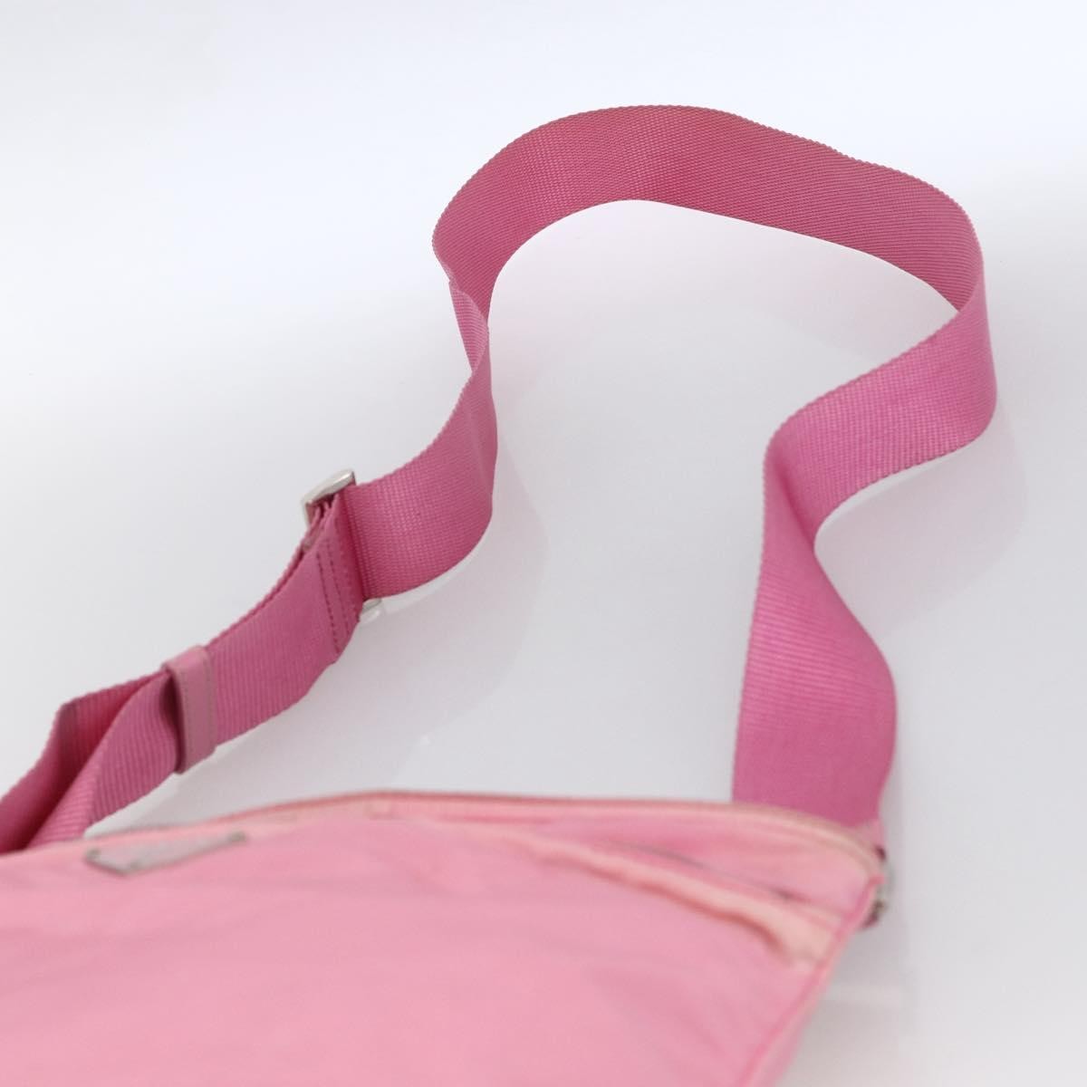 Prada Front Pocket Messenger Tessuto Pink Nylon Shoulder Bag Bag (Pre-Owned)