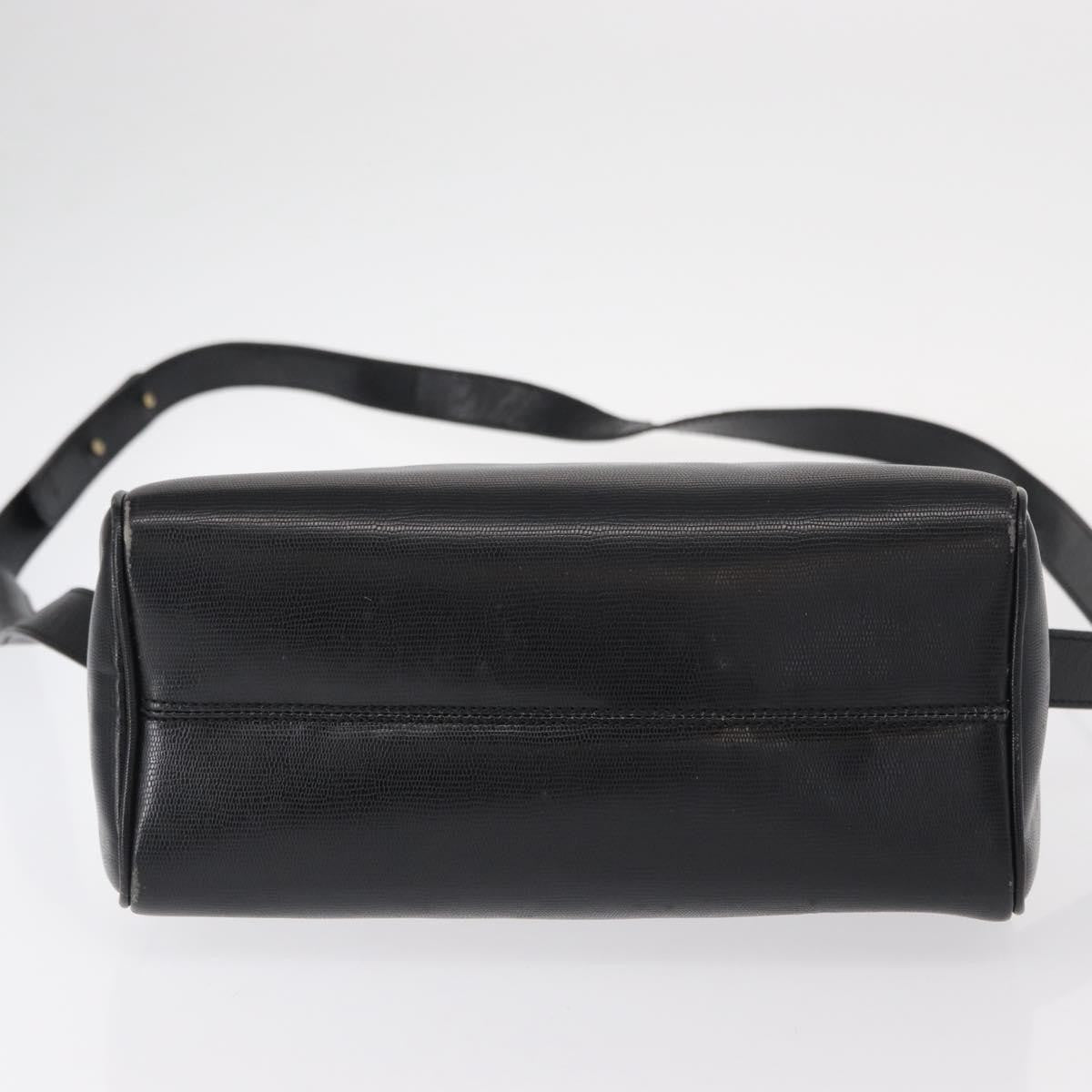 Celine Vintage Circle Logo Leather Black Leather Shoulder Bag Bag (Pre-Owned)