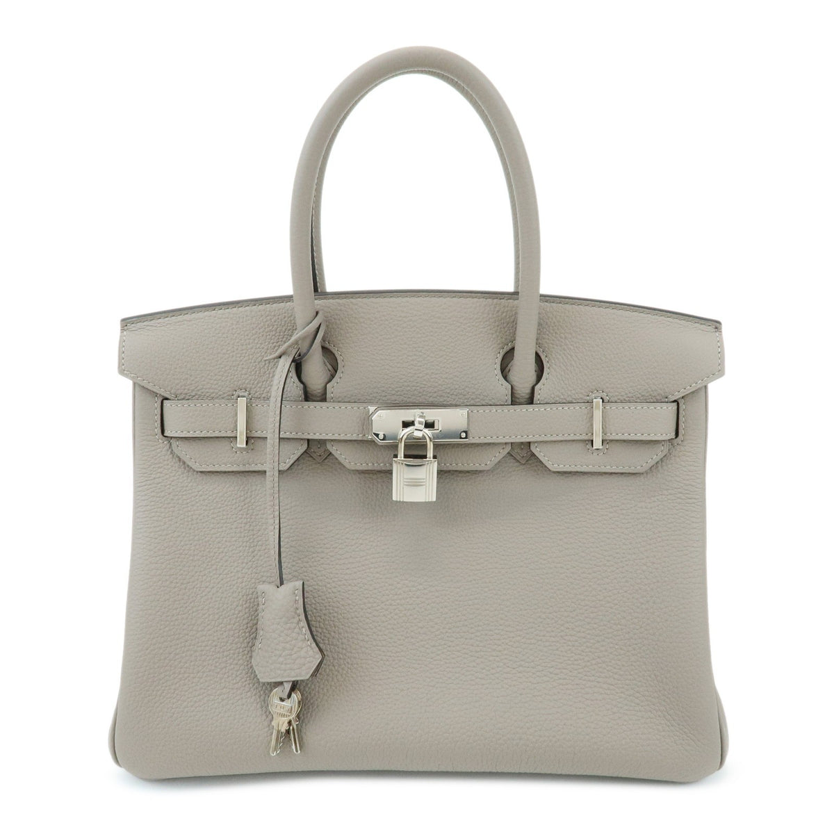 Hermes Birkin Grey Togo With Palladium Hardware Gray Leather Handbag (Pre-Owned)
