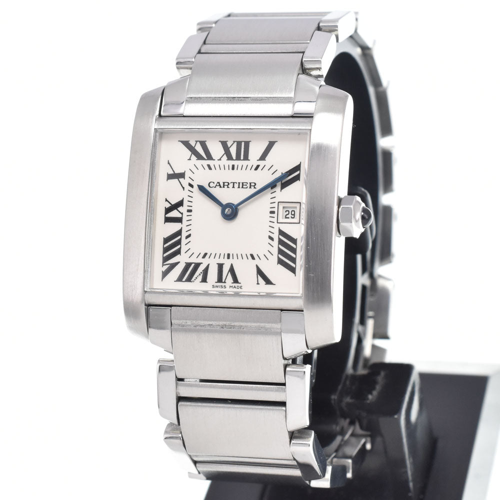 Cartier Tank Francaise Quartz Stainless Steel And Rose Gold With Mother Of Pearl Watch (Pre-Owned)