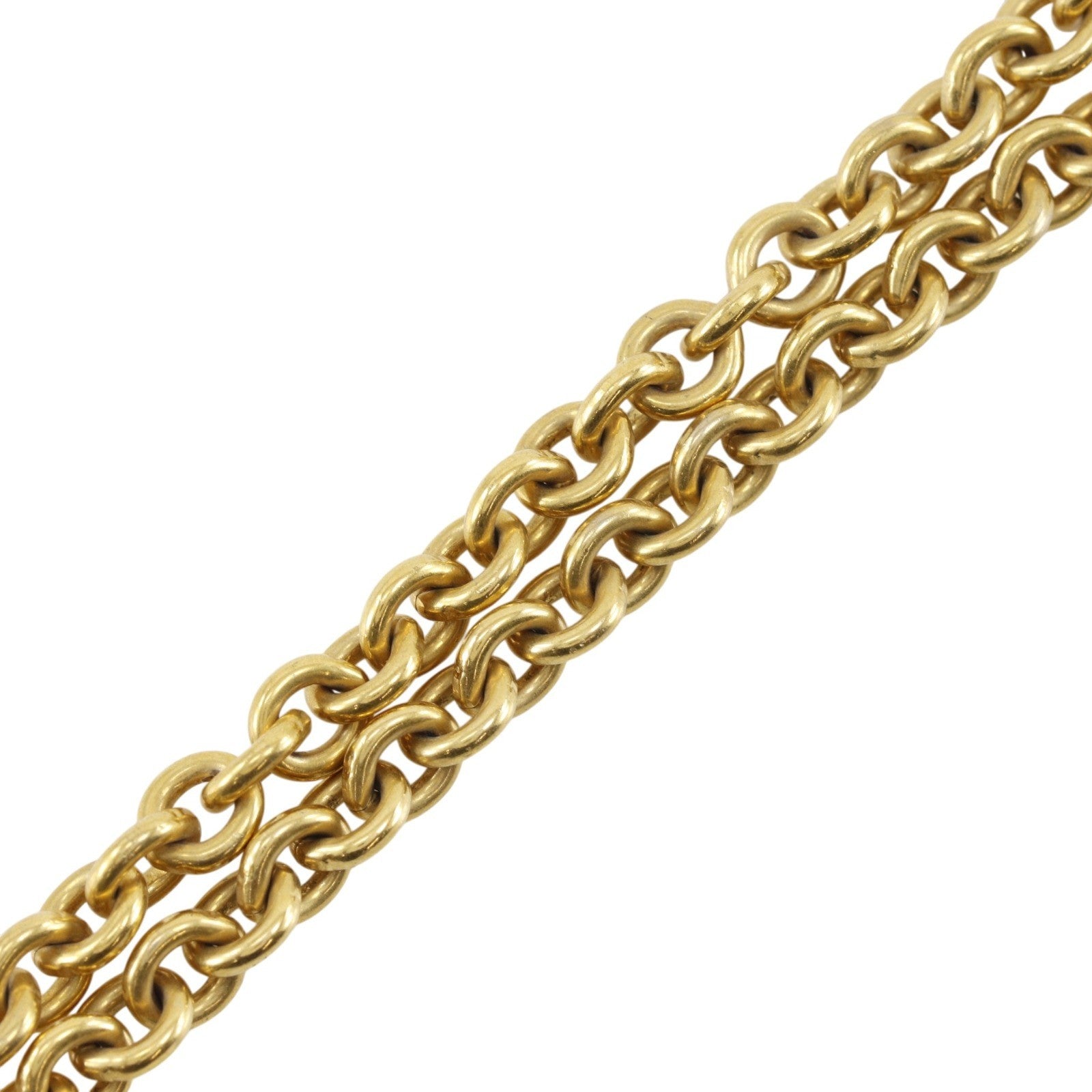 Chanel Vintage Cc Round Pendant Long Metal Gold Gold_Plated Necklace Jewelry (Pre-Owned)