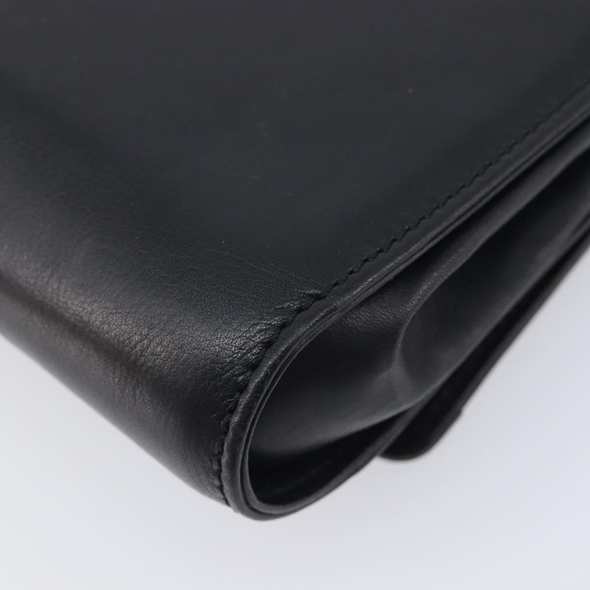 Celine Shoulder Leather Black Leather Shoulder Bag Bag (Pre-Owned)