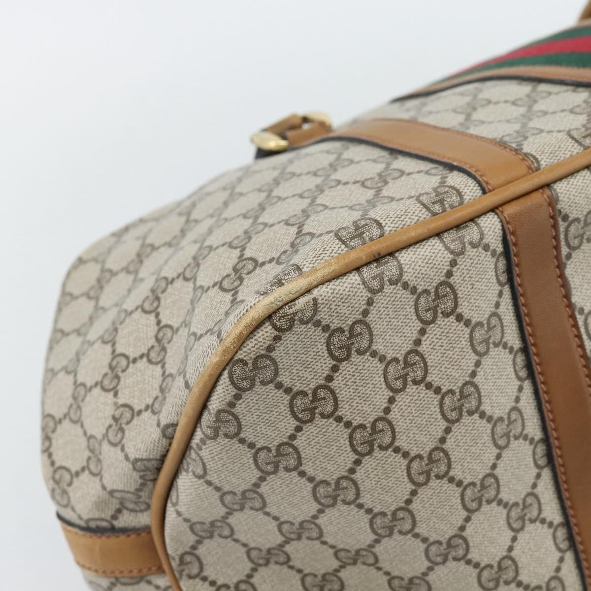 Gucci Zip Boston Gg Canvas And Leather Beige Pvc Handbag (Pre-Owned)