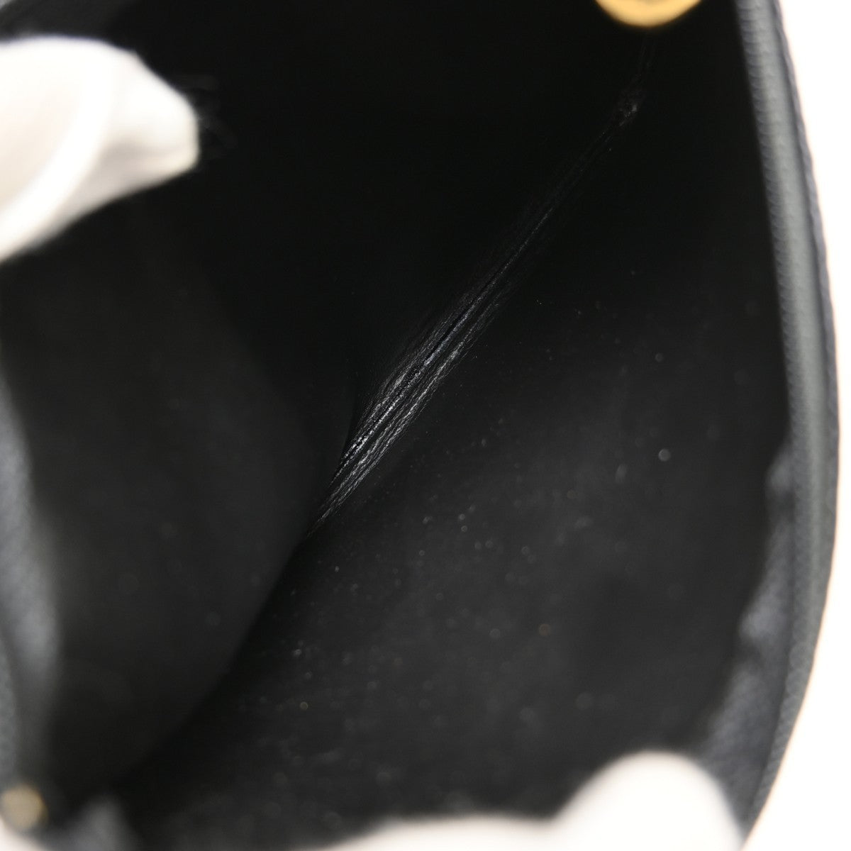 Chanel Vintage Cc Drawstring Chain Leather Black Leather Shoulder Bag Bag (Pre-Owned)