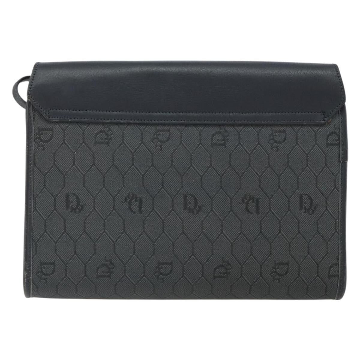 Christian Dior Vintage Honeycomb Flap Coated Canvas Black Pvc Shoulder Bag Bag (Pre-Owned)
