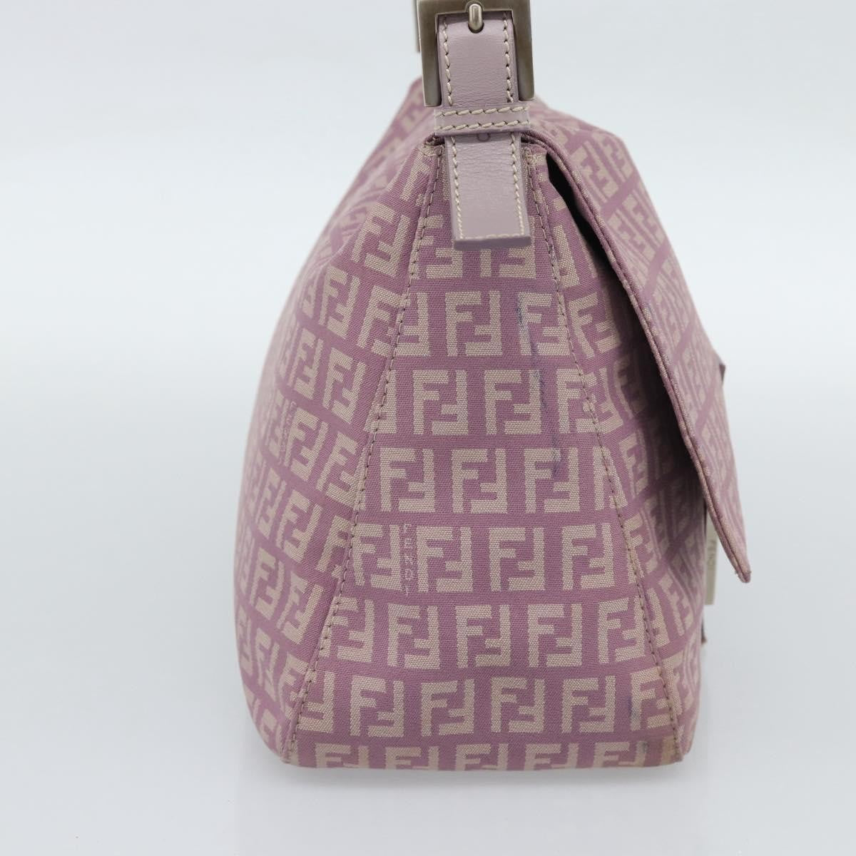 Fendi Mamma Baguette Zucca Jacquard Velvet Pink Canvas Shoulder Bag Bag (Pre-Owned)