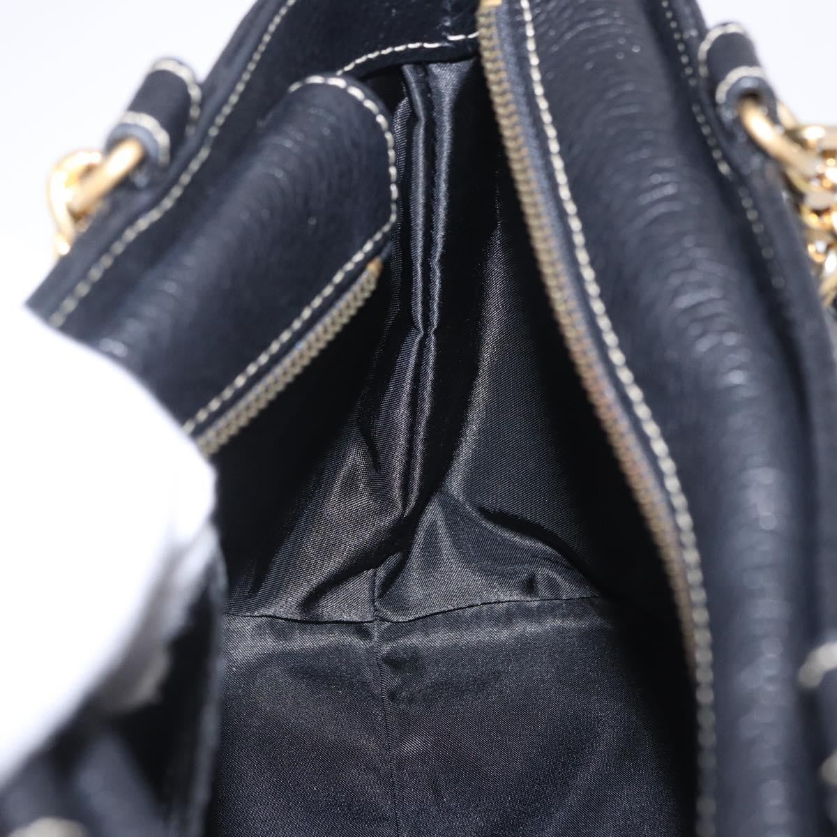 Bally Vintage Leather Black Leather Tote Bag Bag (Pre-Owned)