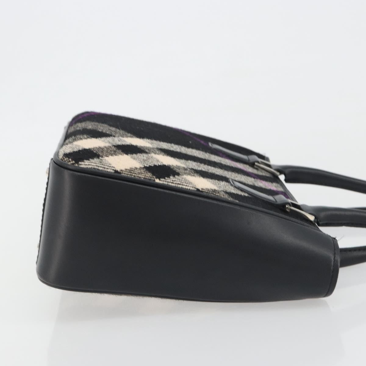 Burberry Nova Check Wool Black Wool Handbag (Pre-Owned)