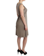 Roccobarocco Studded Sheath Knee-Length Dress in Women's Beige