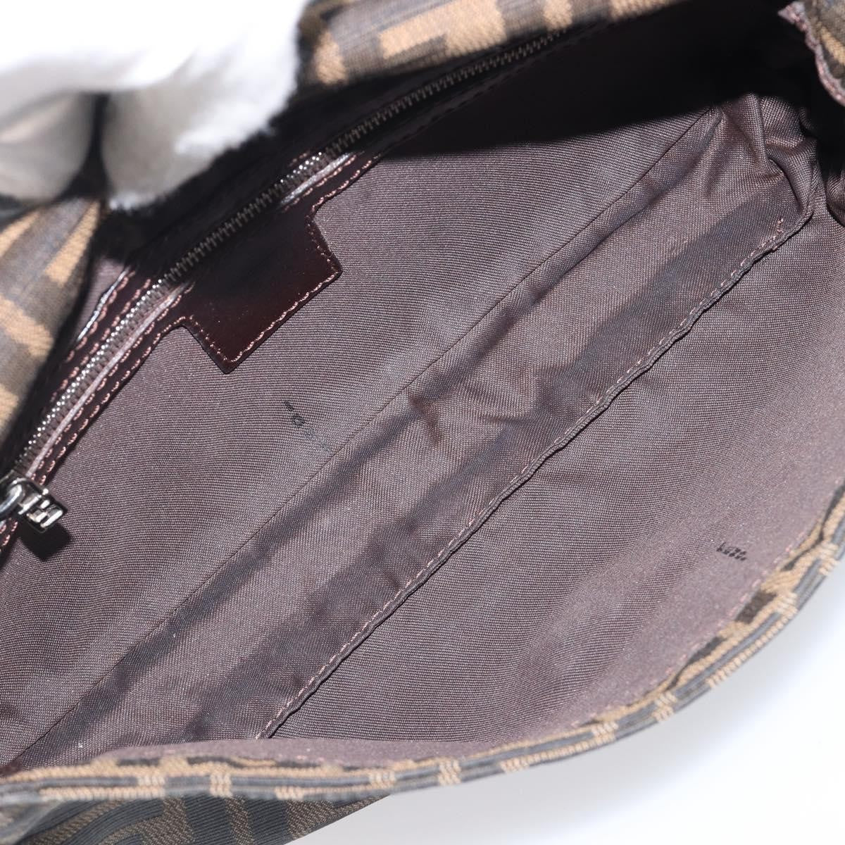 Fendi Mamma Baguette Zucca Jacquard Velvet Brown Canvas Shoulder Bag Bag (Pre-Owned)