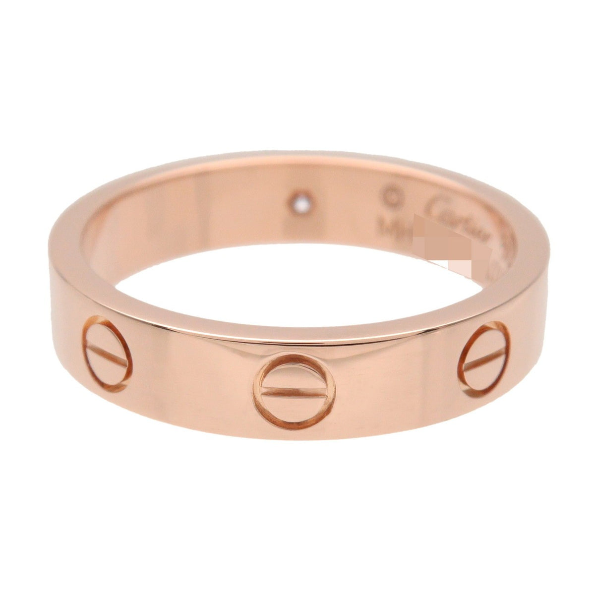Cartier Love Wedding Band 1 Diamond 18K Rose Gold With Diamond Gold Rose_Gold Ring Jewelry (Pre-Owned)