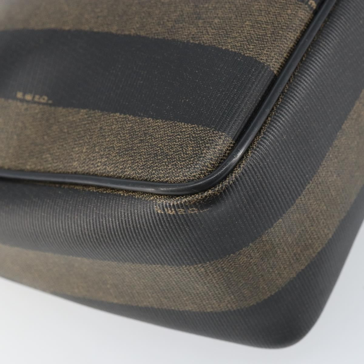 Fendi Vintage Pequin Pequin Brown Canvas Shoulder Bag Bag (Pre-Owned)