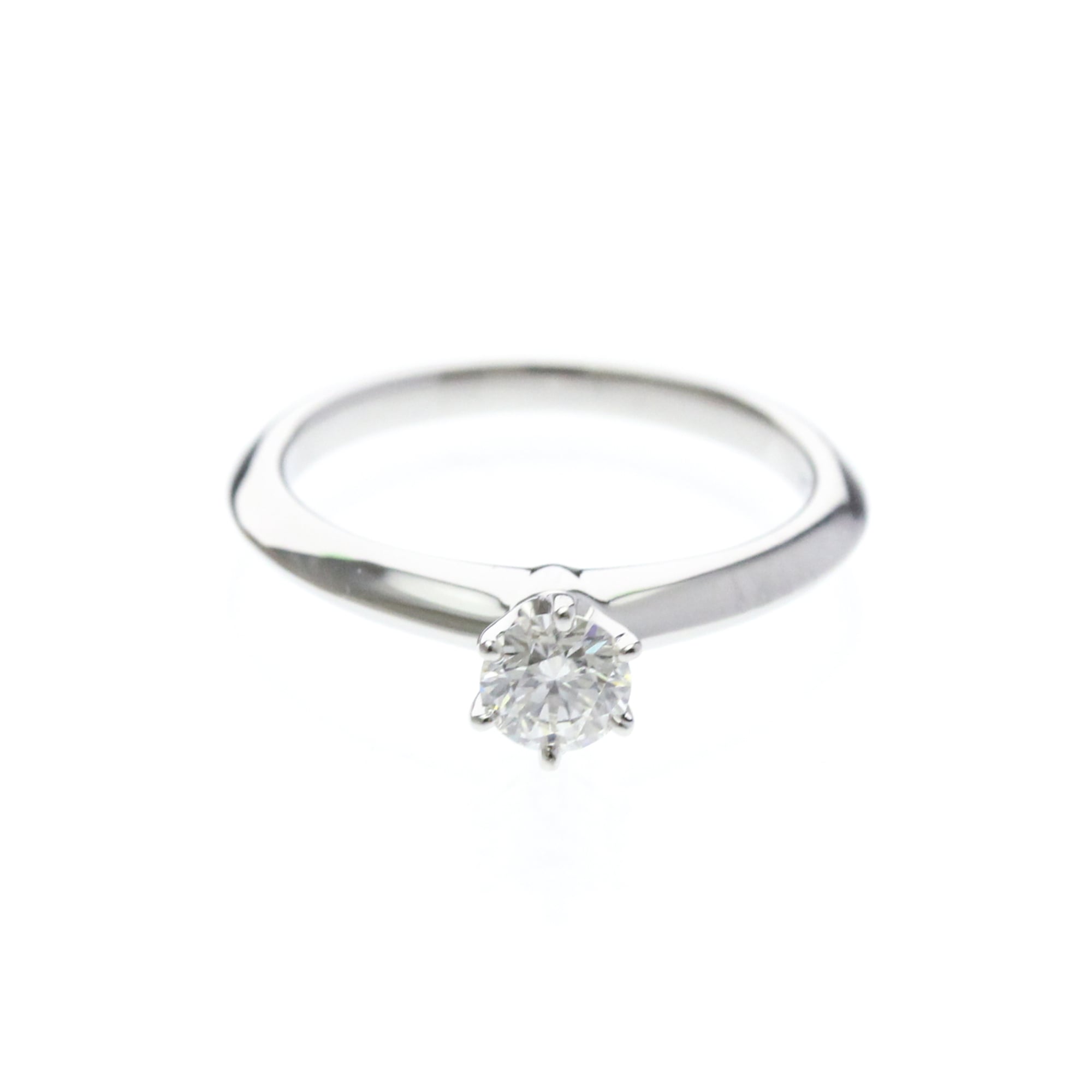 Tiffany & Co. Tiffany Setting Solitaire Platinum With Diamond Silver Platinum Ring Jewelry (Pre-Owned)